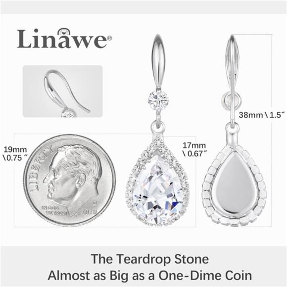 Diamond Dangle Earrings for Women Trendy, Rhinestone Drop Chandelier Earrings - Picture 2 of 7